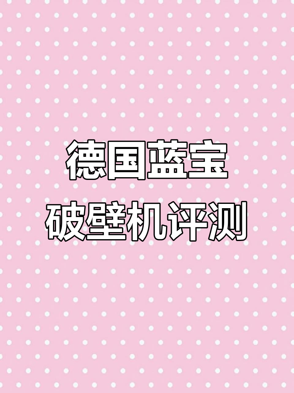 德国蓝宝破壁机,功能强大又静音