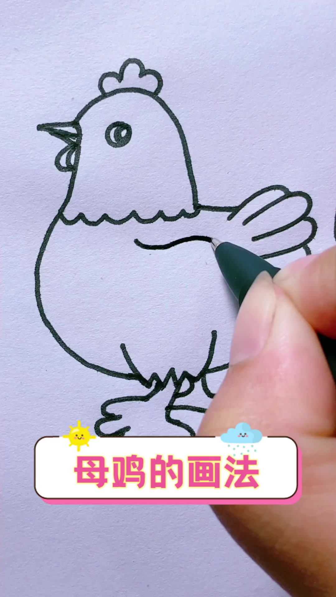母鸡的画法
