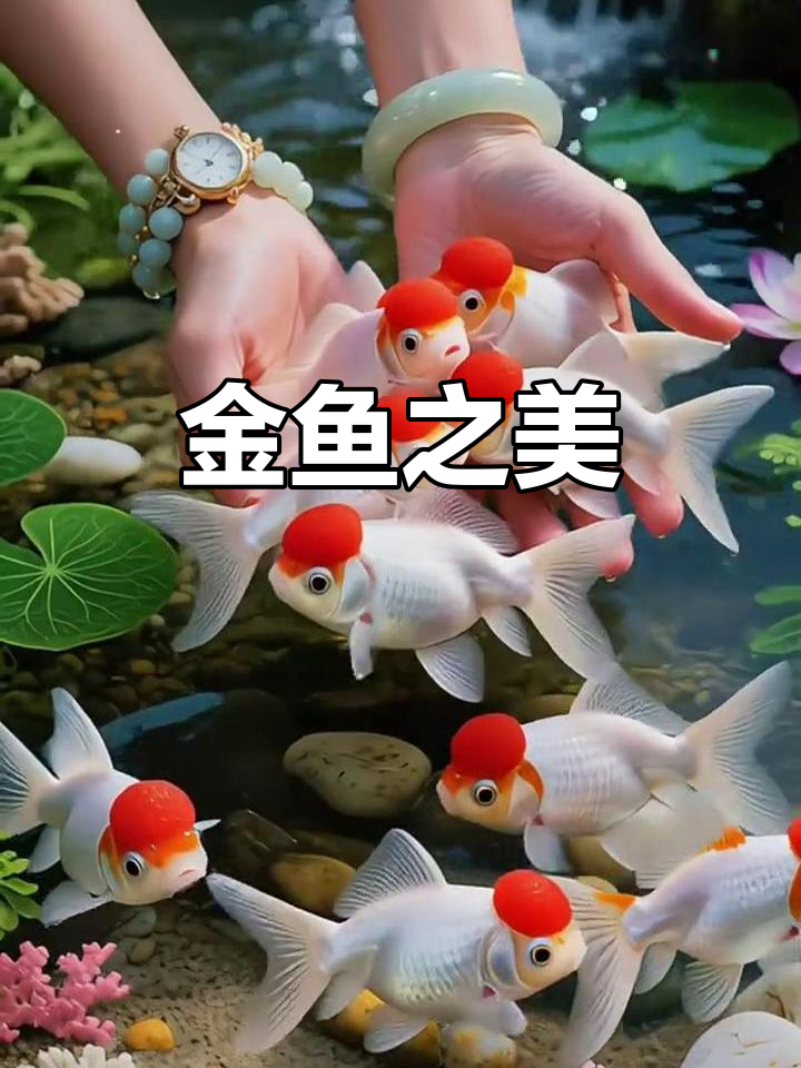 鹤顶红金鱼,红色与白色交织,如云朵般优雅,增添空间美感