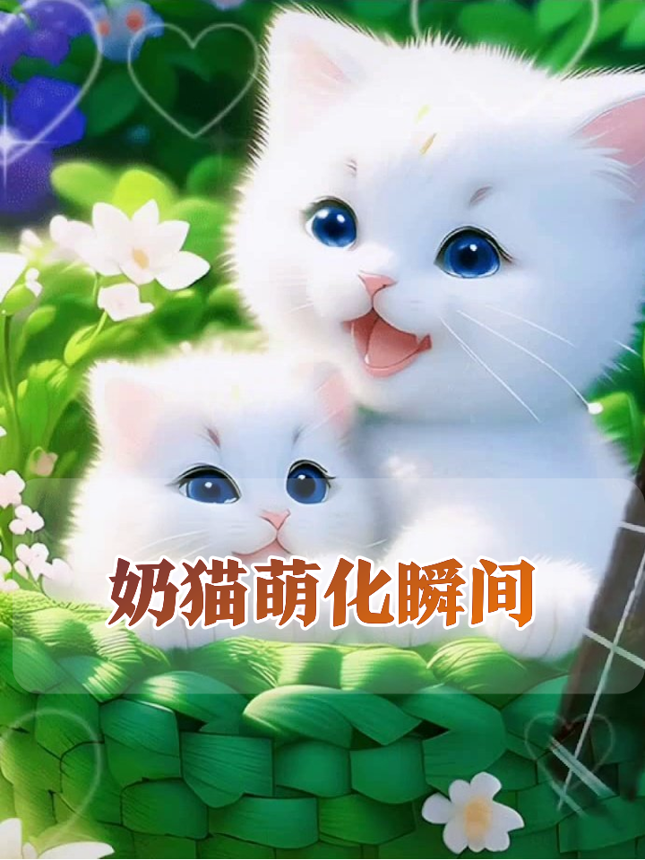 两只奶猫挤花篮疯狂卖萌,蓝眼睛+吐舌杀谁顶得住!