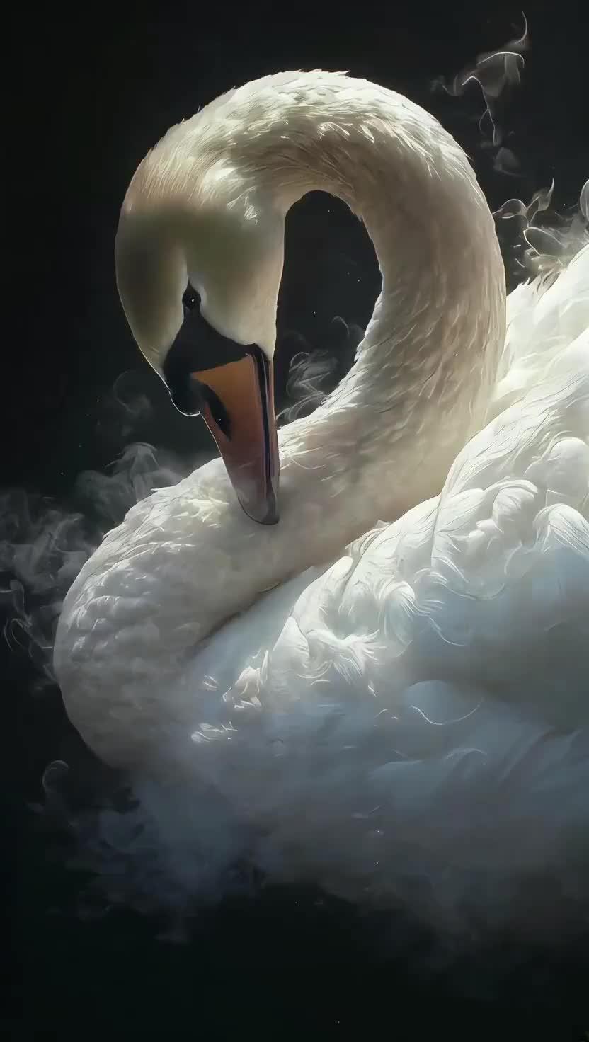 唯美意境 AI 原来ai写真可以这么美 ai视频 天鹅湖 小时候,最喜欢的动画片就是《天鹅