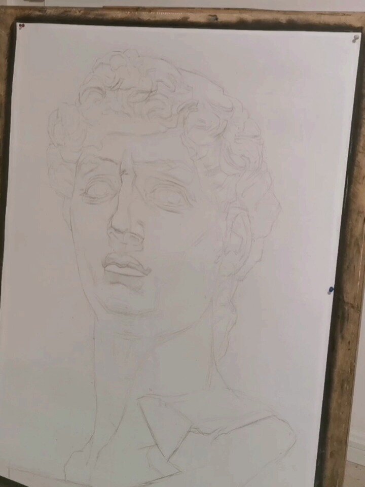 大卫素描作画步骤快放!