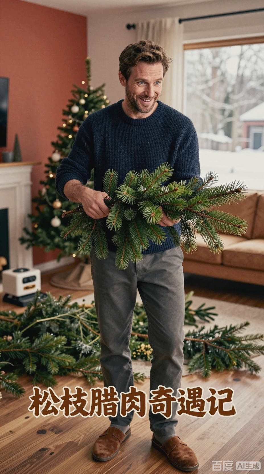 废弃圣诞树秒变熏肉架，这波操作全家看呆！