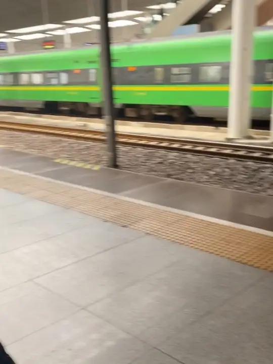 因为孩子喜欢火车所以到处看火车,绿皮火车中国温度