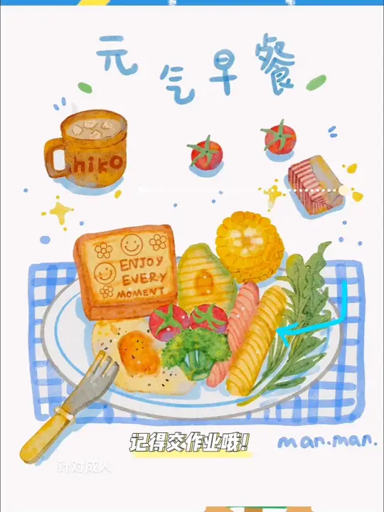 快来交procreate水彩美食插画作业啦！