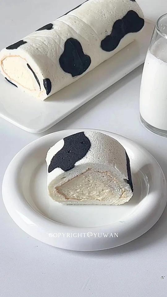 软萌可爱奶牛天使蛋糕卷 一次成功～