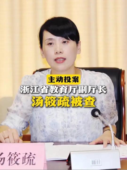 主动投案!浙江省教育厅副厅长汤筱疏被查(来源:中央纪委国家监委网站)