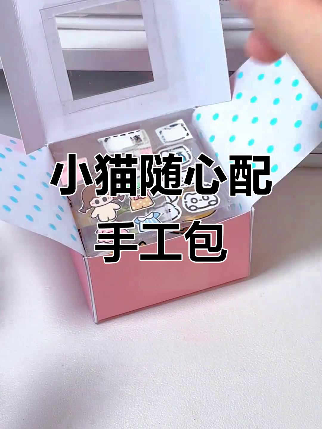 迷你小猫DIY打包,巧克力派、表情贴纸超可爱