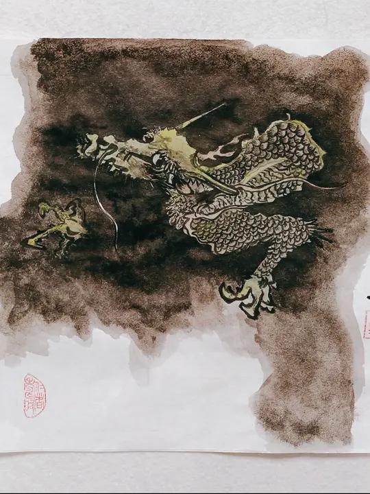 读书写字画画白描涂鸦国画简笔画 天昏地黑蛟龙移