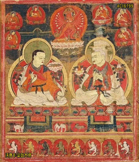 沃唐卡·15-16世纪卫藏钦孜风格萨迦派二祖师唐卡!