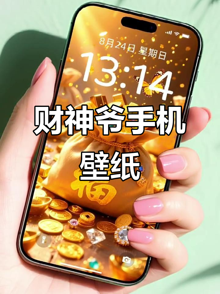 8月24日手机屏变“聚宝盆”,财神爷笑脸壁纸来袭
