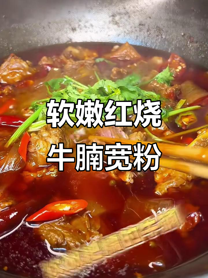 红烧牛腩宽粉,吸满汤汁的口感让人无法抗拒