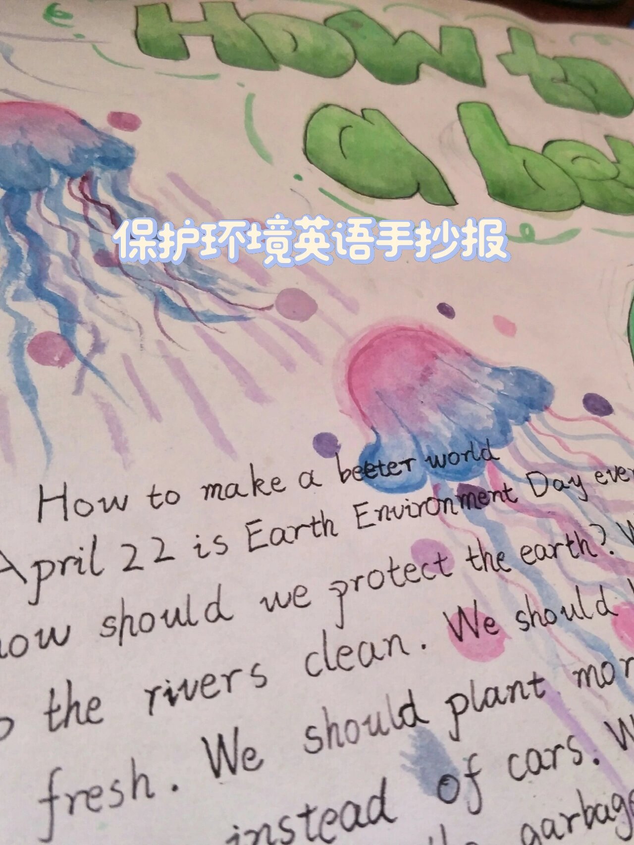 保护环境英语手抄报