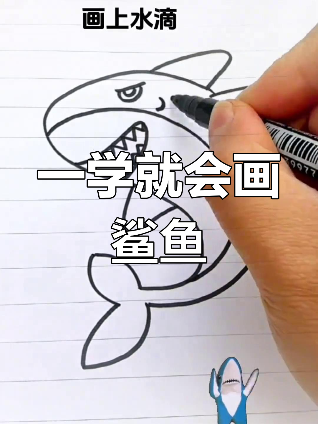 简单几步画出鲨鱼