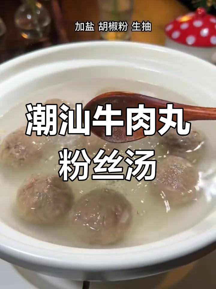 潮汕牛肉丸粉丝汤,简单又美味,早餐必备三大碗