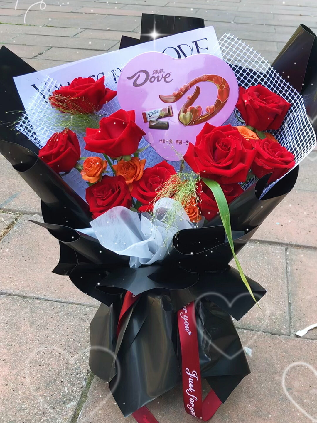 德芙巧克力花束 唯有爱与玫瑰不可辜负