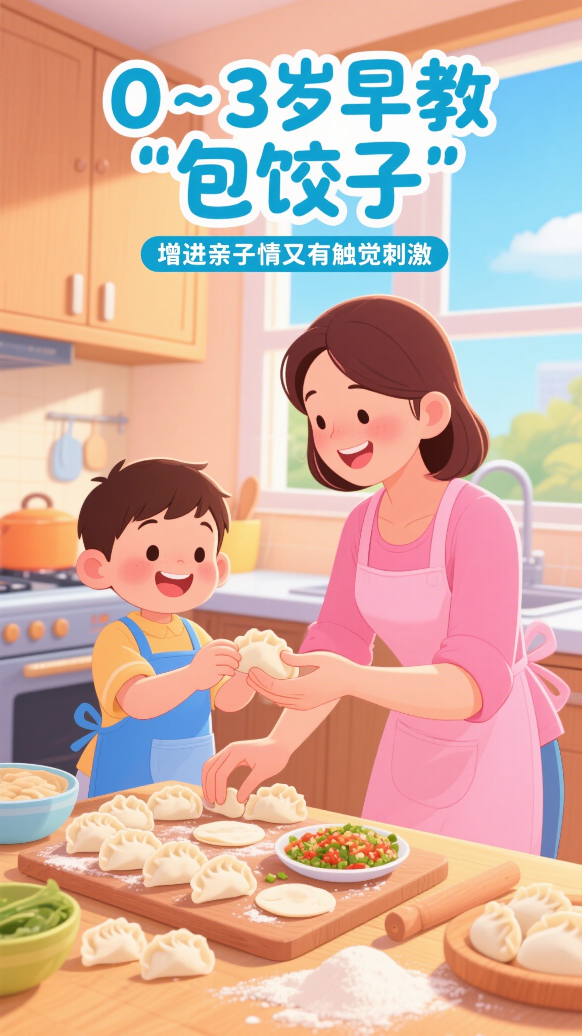 0-3岁早教包饺子增进亲子情又有触觉