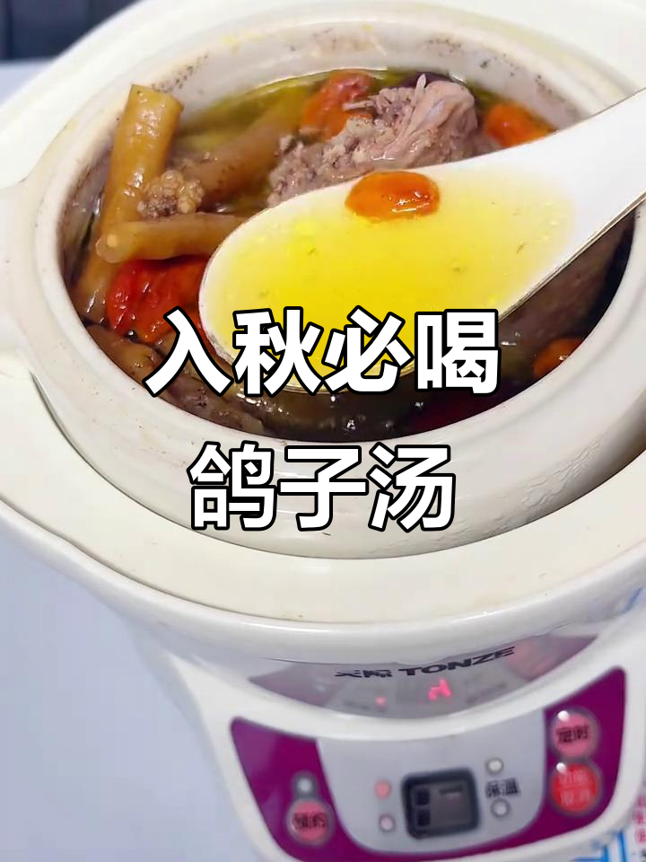 秋季滋补鸽子汤,电饭煲炖出满满营养