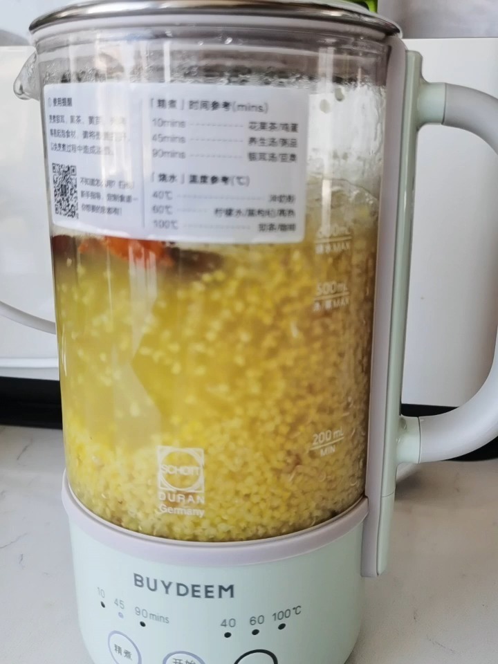 北鼎养生壶煮小米粥,45分钟就可以软烂糯