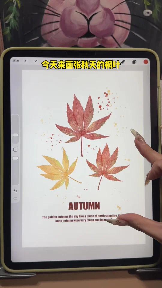 我的秋日画册|秋天的枫叶超治愈插画教程