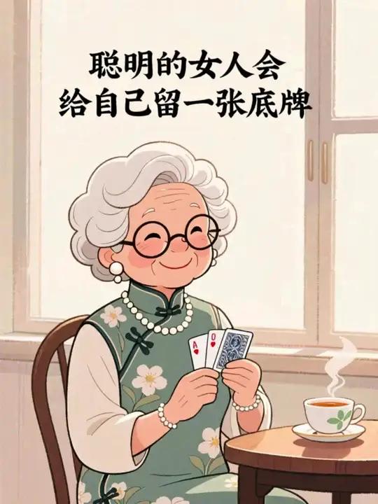 聪明的女人会给自己留一张底牌。私房钱藏好,别啥事儿都跟伴侣说,也别逢人就诉说自己的苦难。女