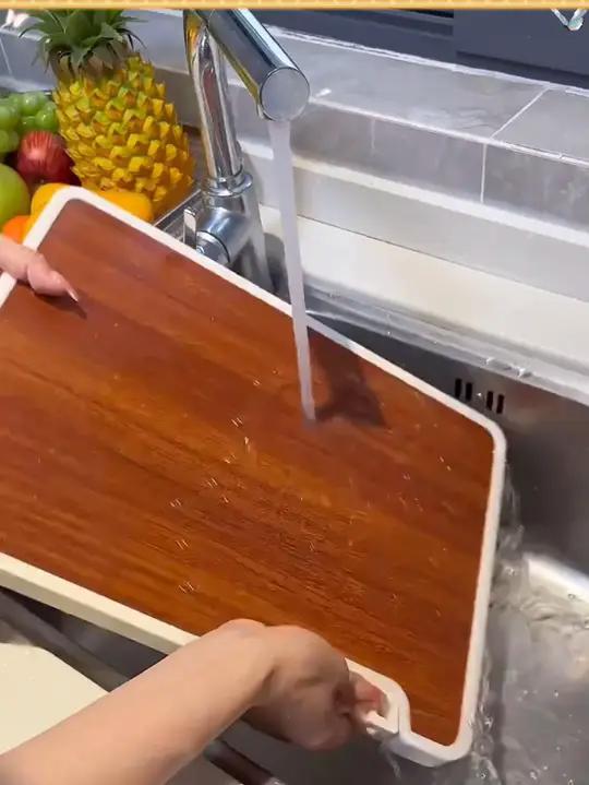 可立式双面菜板乌檀木防霉多功能菜板二合一带磨刀石菜板厨房好物厨房用品微波炉美食好好吃饭R