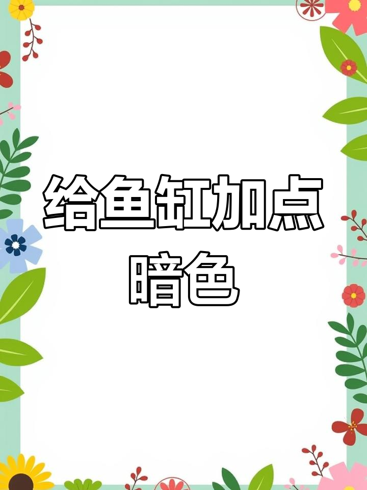 鱼缸贴黑色背景纸,鱼儿更健康!