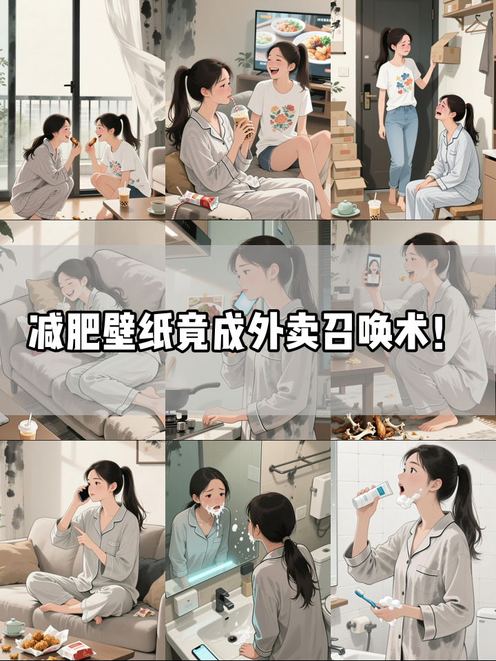 为减肥设手机壁纸，结果每天点炸鸡外卖！
