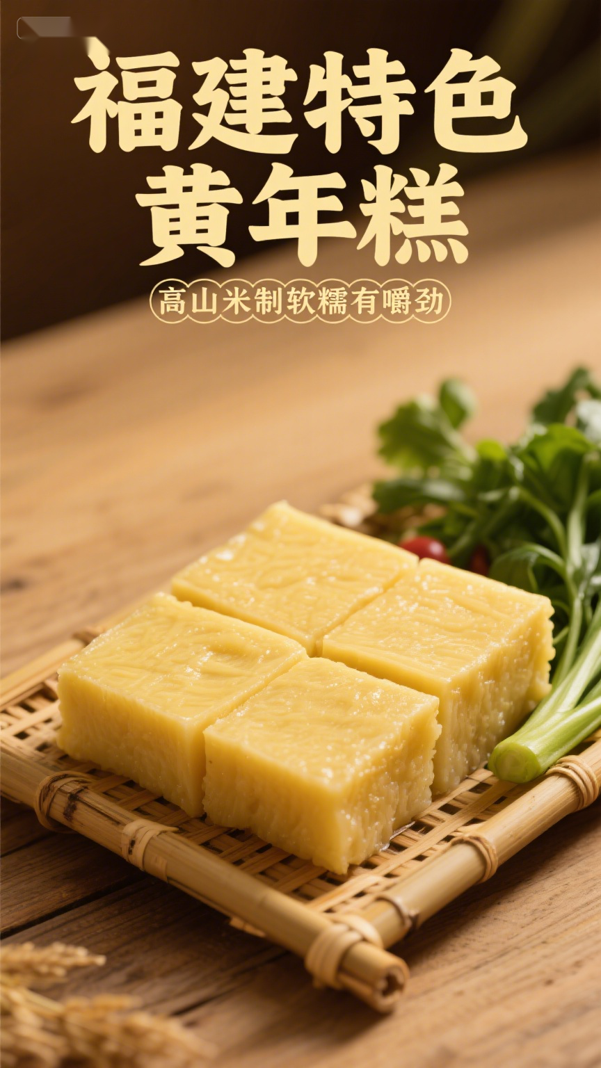 福建特色黄年糕高山米制软糯有嚼劲