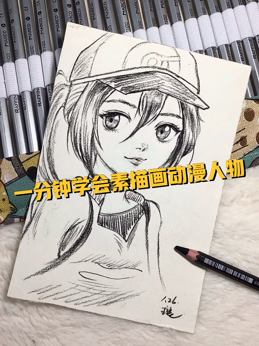 一分钟学会素描画动漫人物|素描3