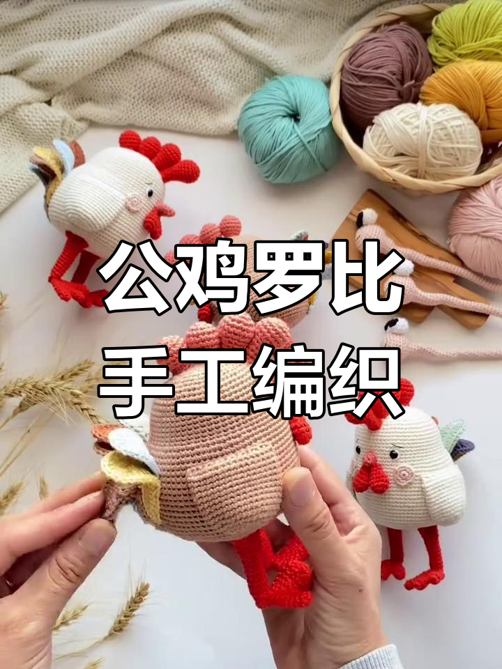 可爱公鸡罗比钩针图解教程