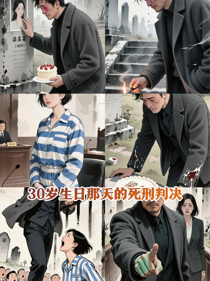 “妻子和一双儿女被发小杀害”案23日开庭,开庭当天是受害者30岁生日。家属提前到安葬地为她