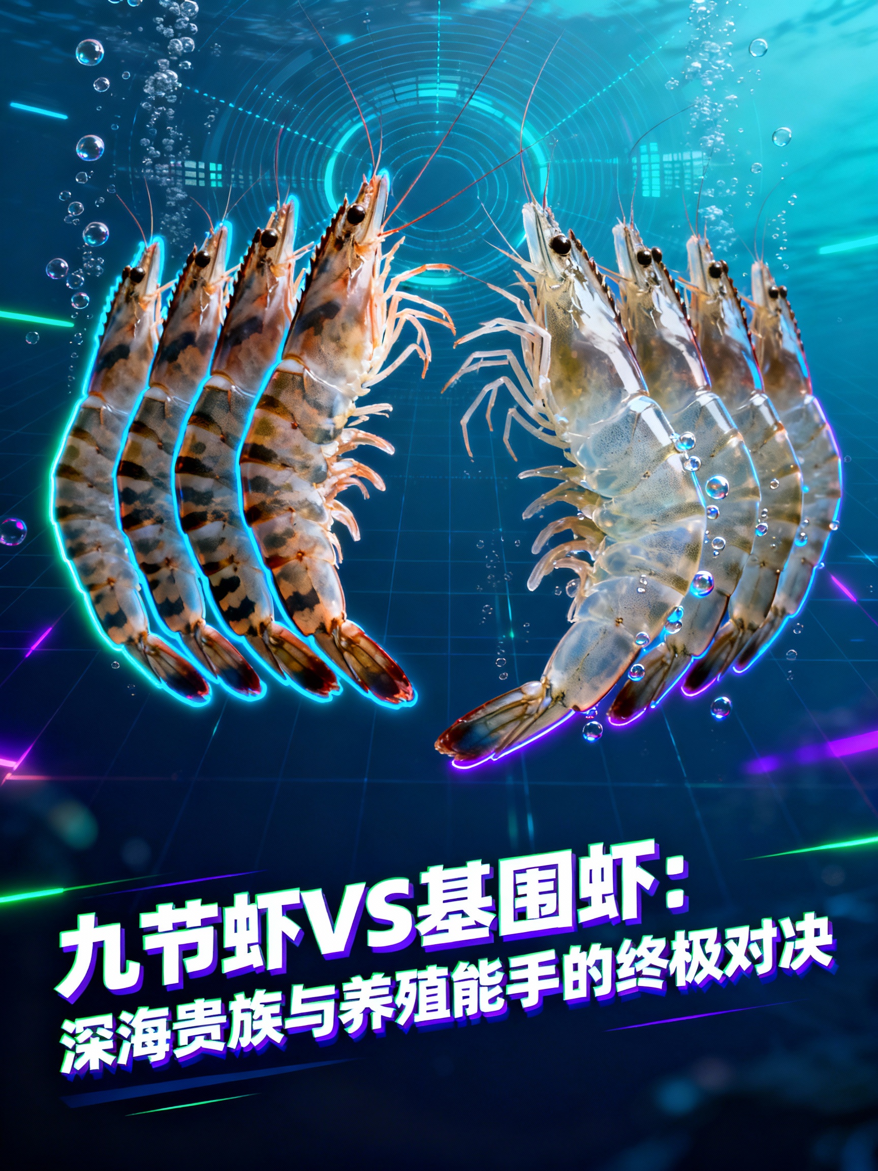九节虾VS基围虾:深海贵族与养殖能手的终极对决