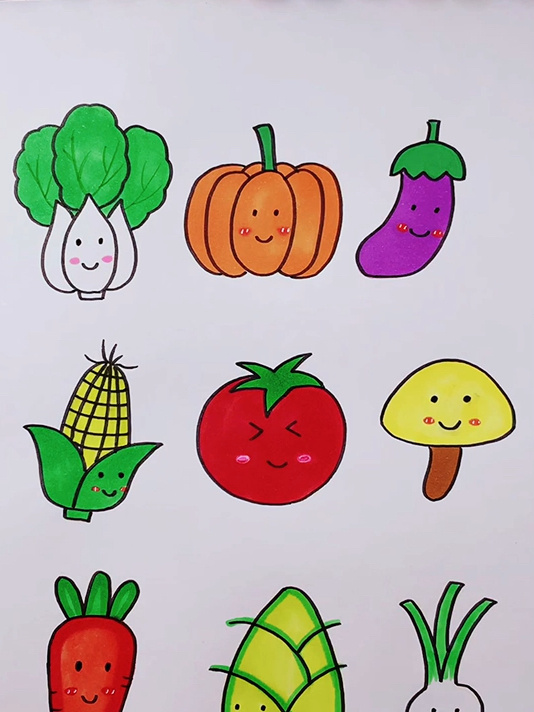 教孩子画可爱蔬菜