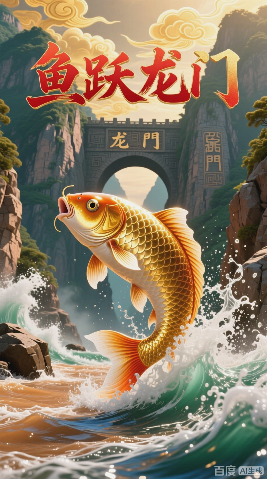 鲤鱼跃龙门，梦想成真时