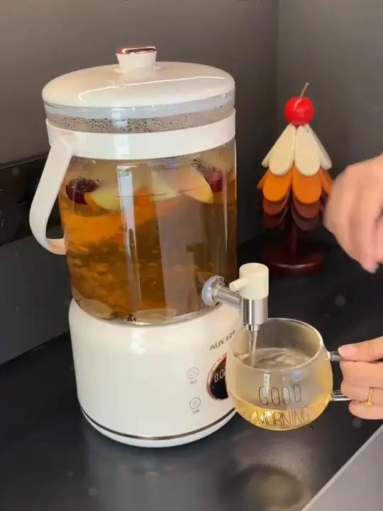 奥克斯水龙头恒温养生壶炖煮一体烧水壶大容量煮茶器高硼硅花茶壶