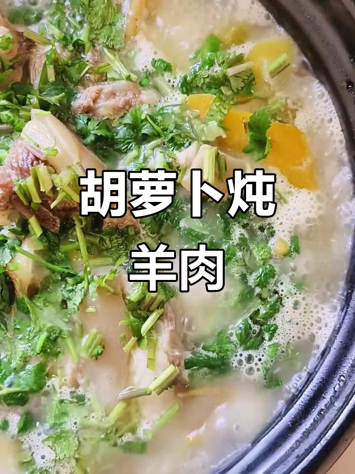 胡萝卜炖羊肉,汤鲜味美,家常小日子