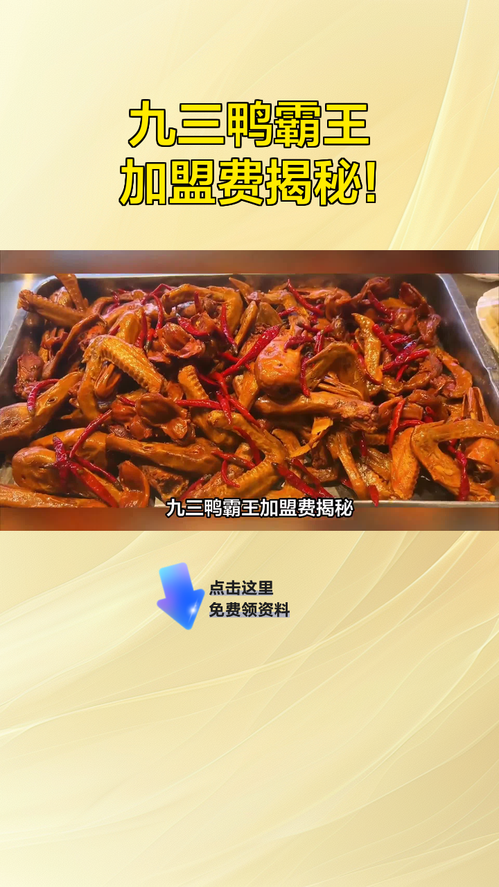 九三鸭霸王加盟费揭秘!