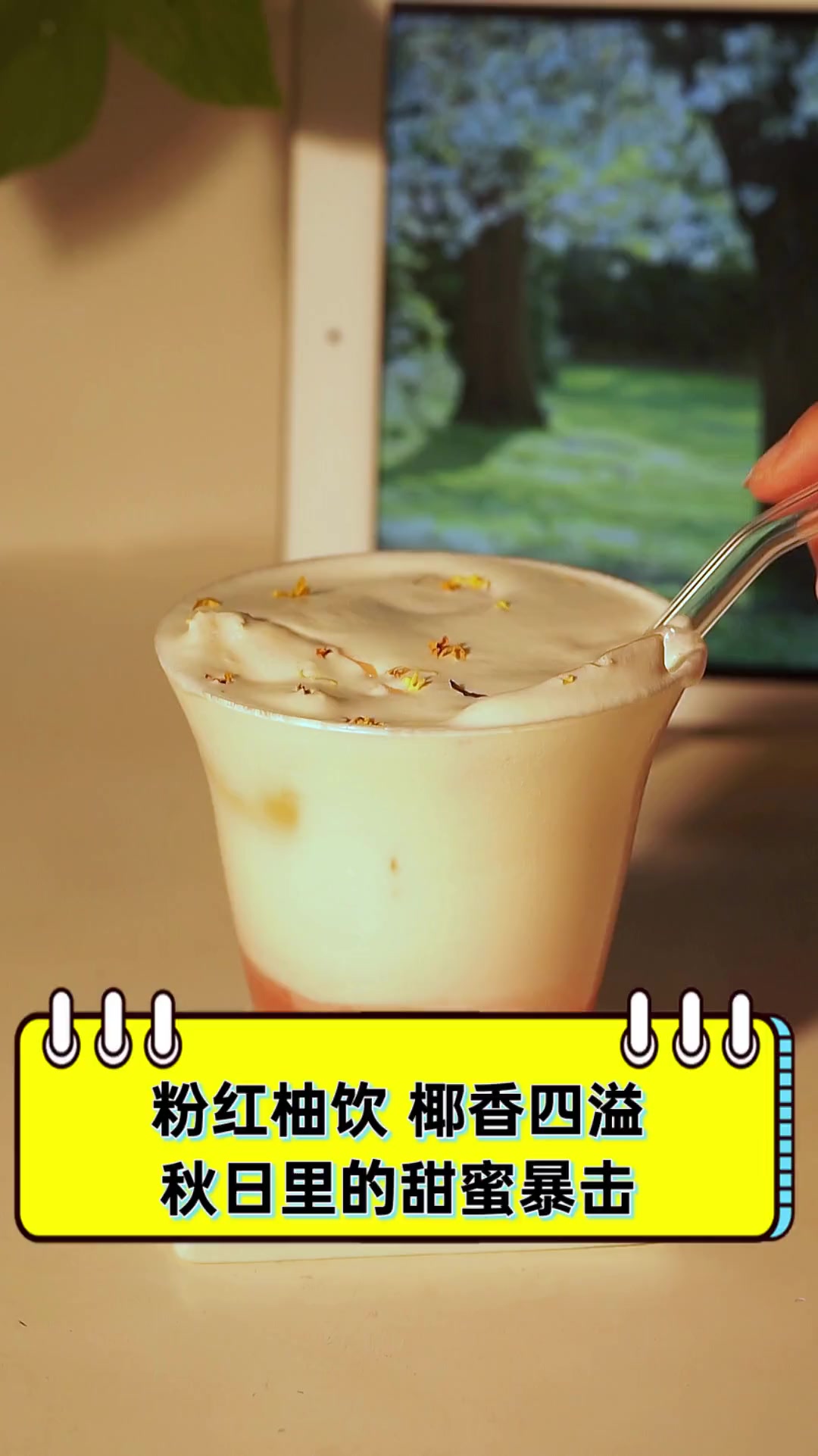 粉红柚饮,椰香四溢,秋日里的甜蜜暴击