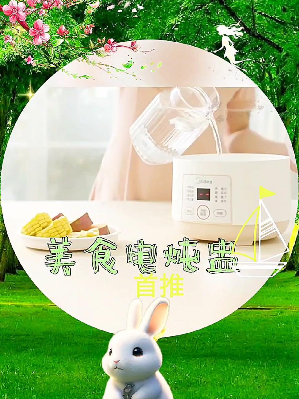 美的电炖锅宝宝煮粥辅食煲汤锅燕窝bb家用陶瓷隔水炖小电炖盅 电炖锅 为你煲汤 营养美味 养