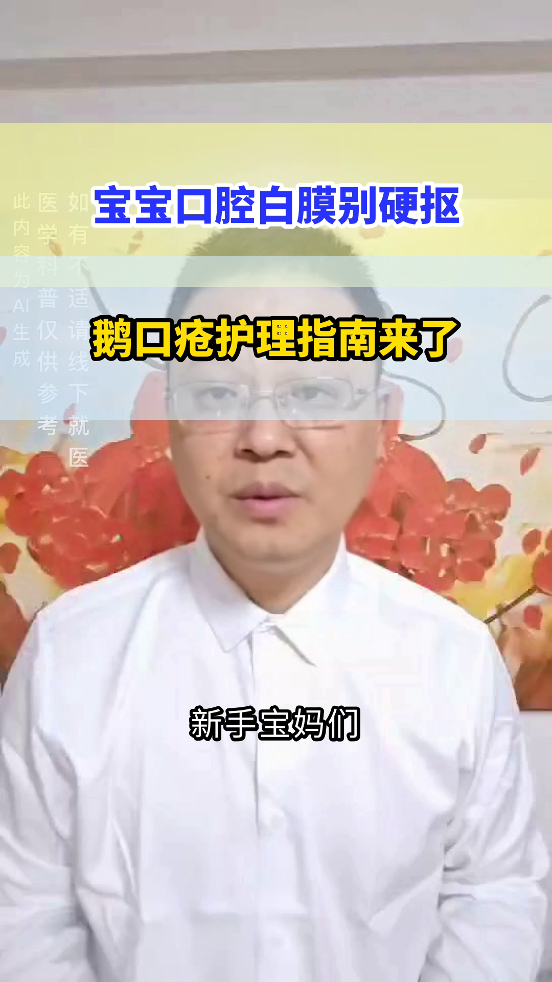 宝宝鹅口疮白膜别硬抠!