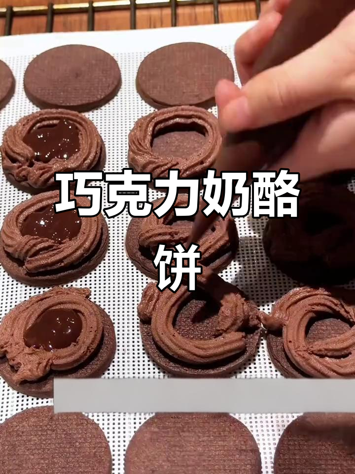 巧克力乳酪夹心饼干,双重巧克力的极致美味