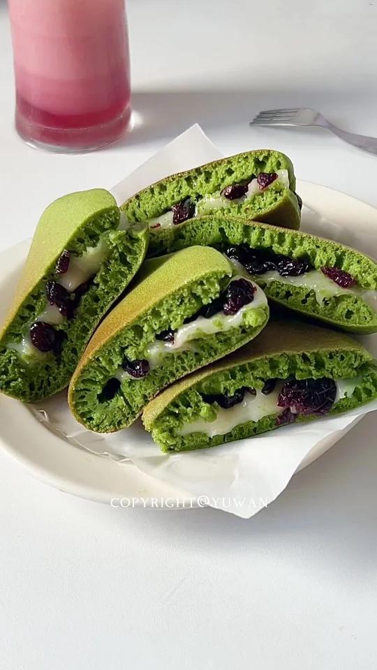免烤箱蔓越莓抹茶麻薯厚松饼有手就会