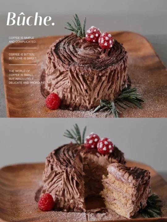 圣诞树桩蛋糕????极简免烤箱????低卡0糖油‼️