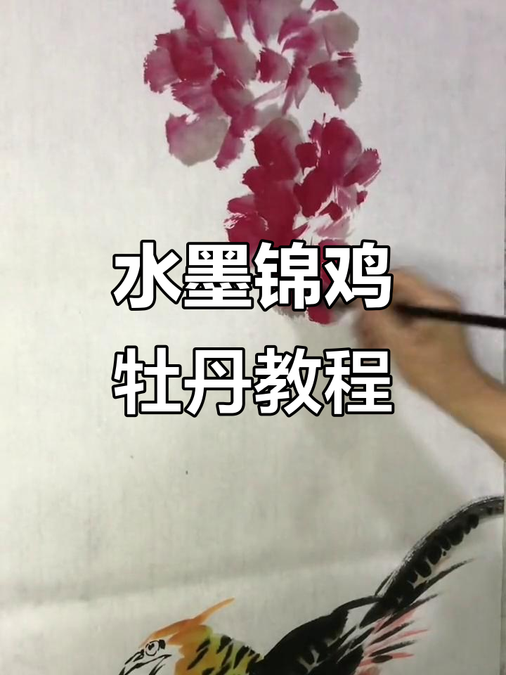 宋鲁民教你画锦鸡与牡丹,水墨写意技巧大揭秘