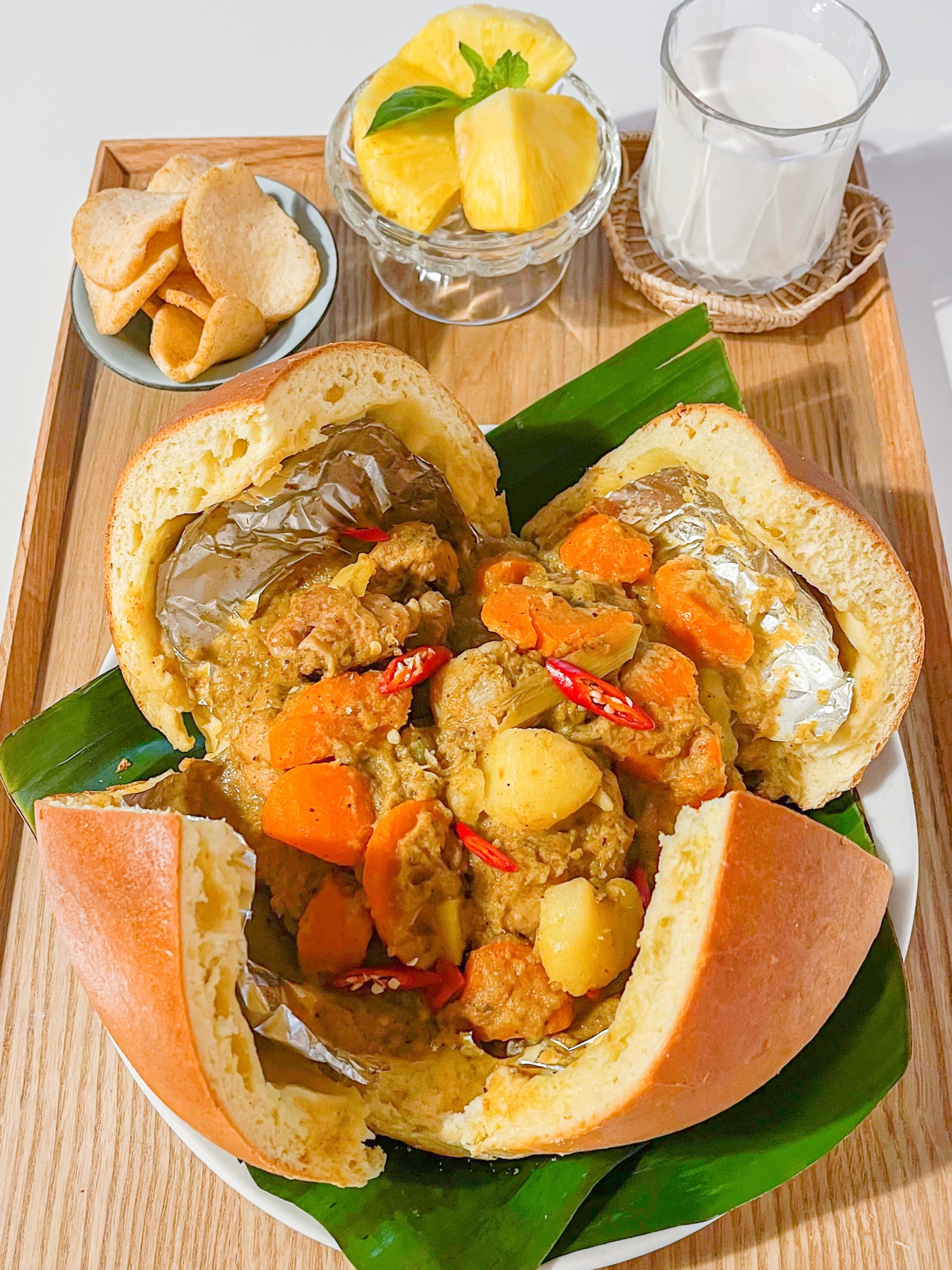 给ta的晚餐东南亚椰香咖喱面包鸡