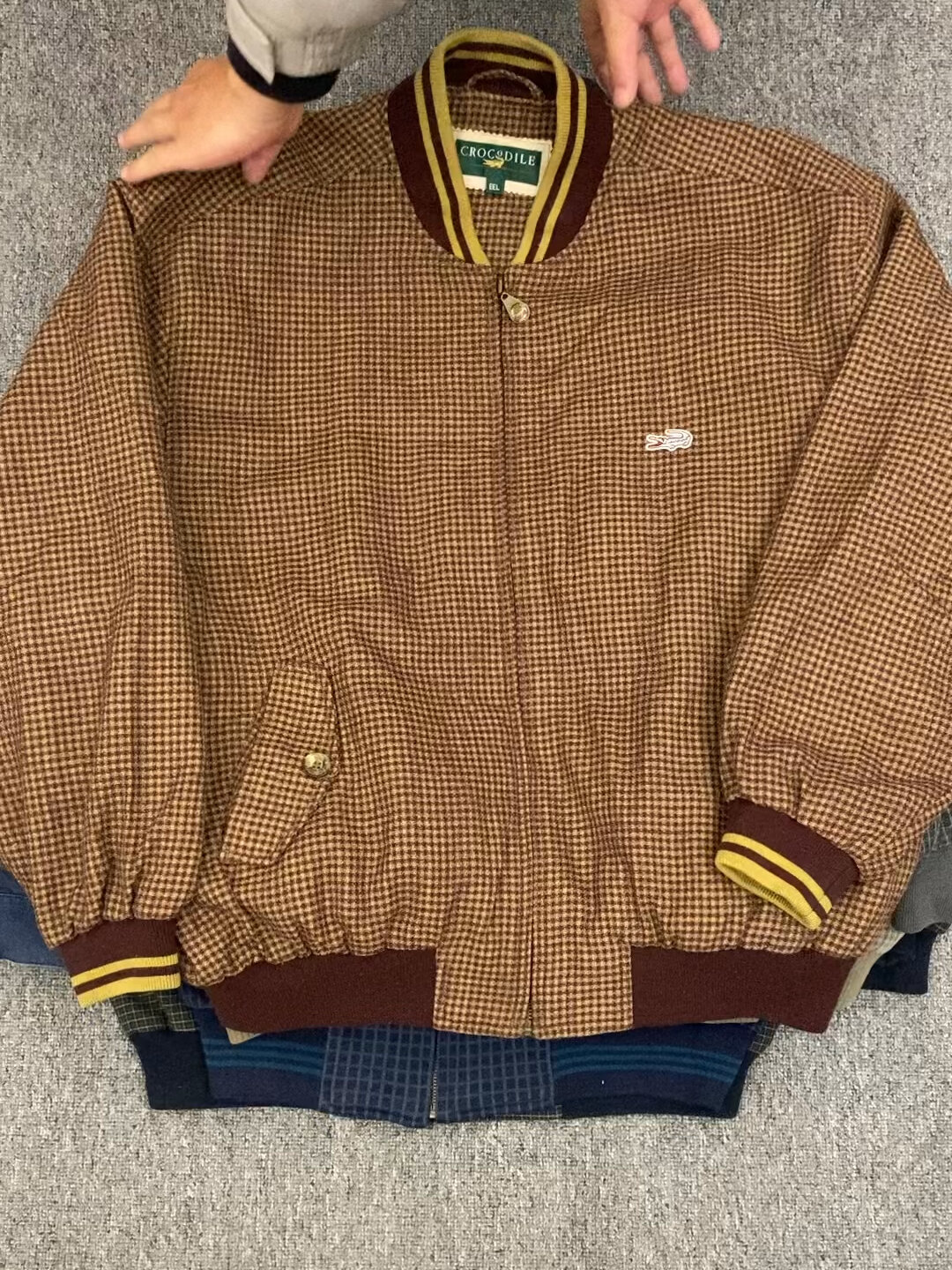 卡帝乐Vintage鳄鱼复古夹克外套