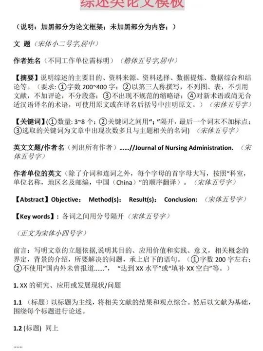 最细节的综述论文格式模板一定要收藏 