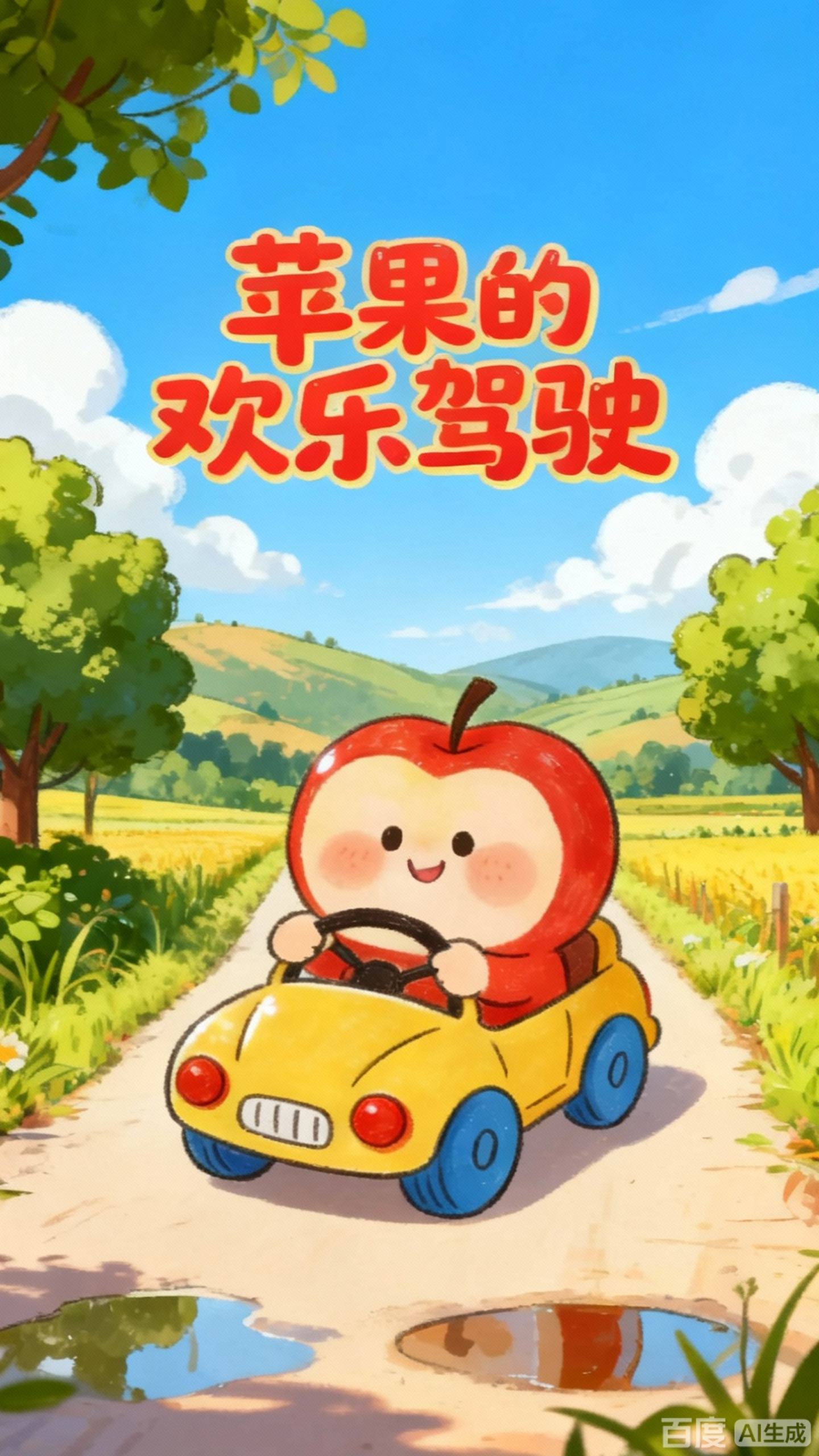 拟人化苹果的欢乐驾驶之旅