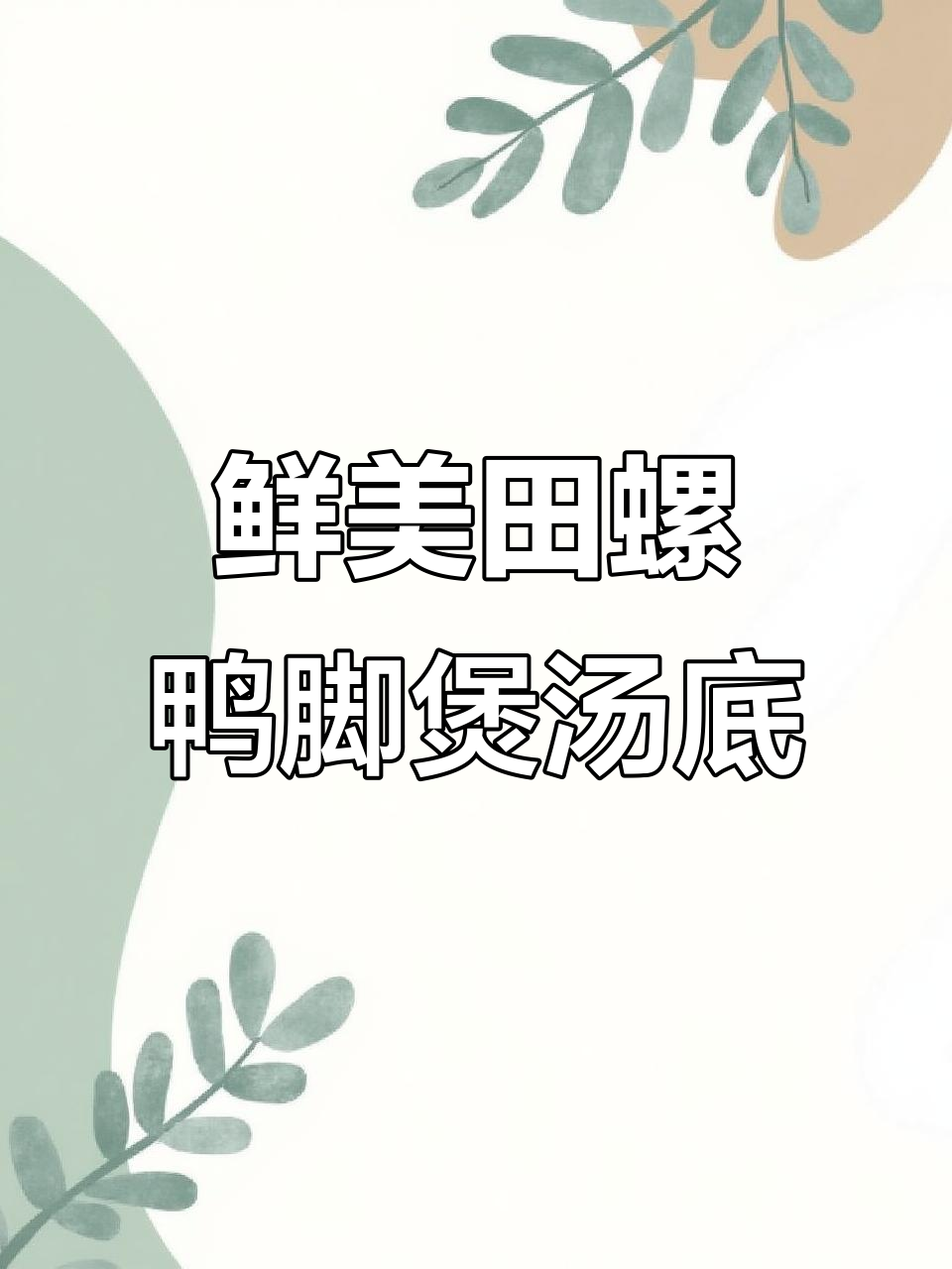 田螺鸭脚煲汤底制作秘籍,简单又美味
